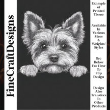 Cute Black & White Yorkshire Terrier T5 Decoupage
