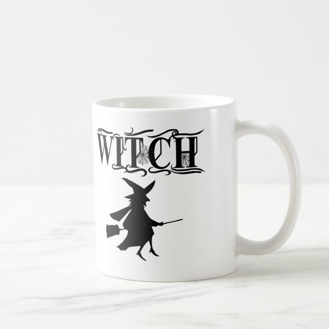 Cute Black Wicked Flies Witch Halloween Kaffemugg (Höger)