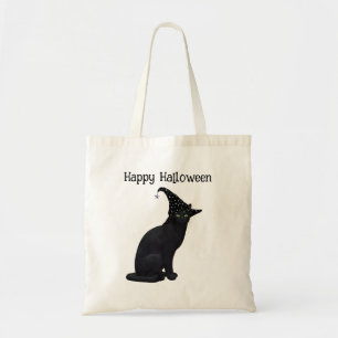 Cute Black Witch Cat Tygkasse