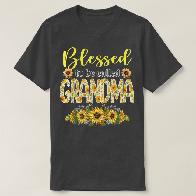 Cute Blad to be Kalle Grandma Sunblommor Grand T Shirt (Design framsida)