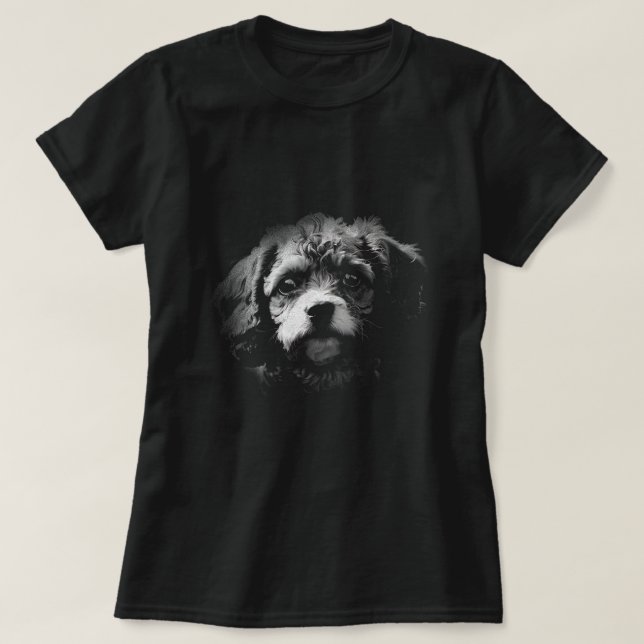 Cute Blandras Pudel T Shirt (Design framsida)