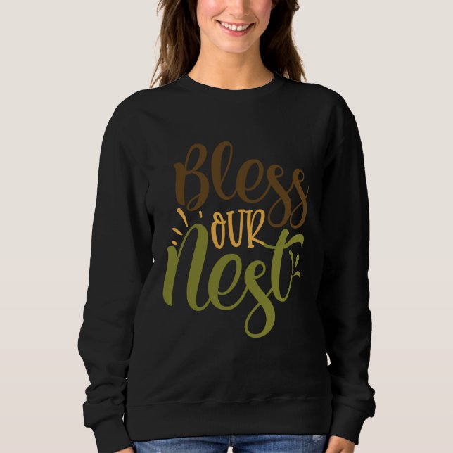 Cute Bless Our Nest Religious Belief Conviction Fa T Shirt (Framsida)