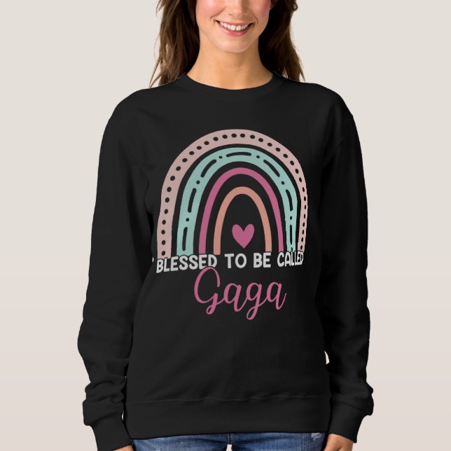 Cute Blessed To Be Called Gaga Rainbow Mom Grandma T Shirt (Framsida)