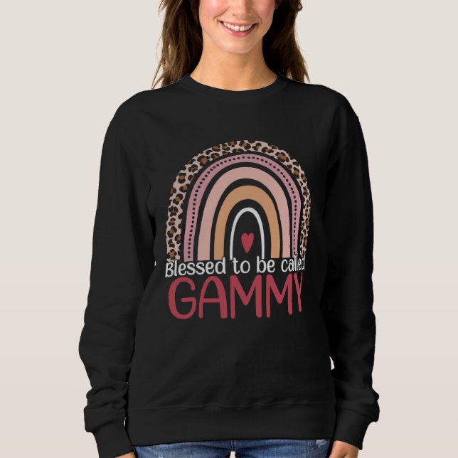 Cute Blessed To Be Called Gammy Rainbow Leopard Mo T Shirt (Framsida)