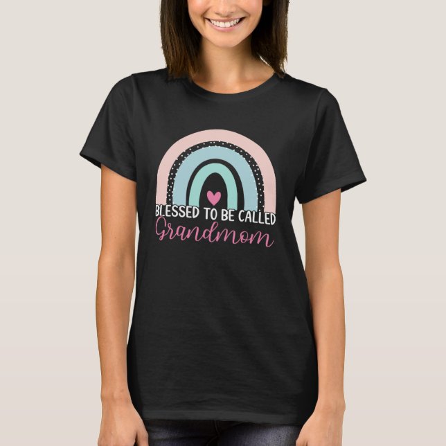 Cute Blessed To Be Called Grandmom Boho Rainbow Mo T Shirt (Framsida)