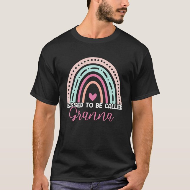 Cute Blessed To Be Called Granna Rainbow Mom Grand T Shirt (Framsida)
