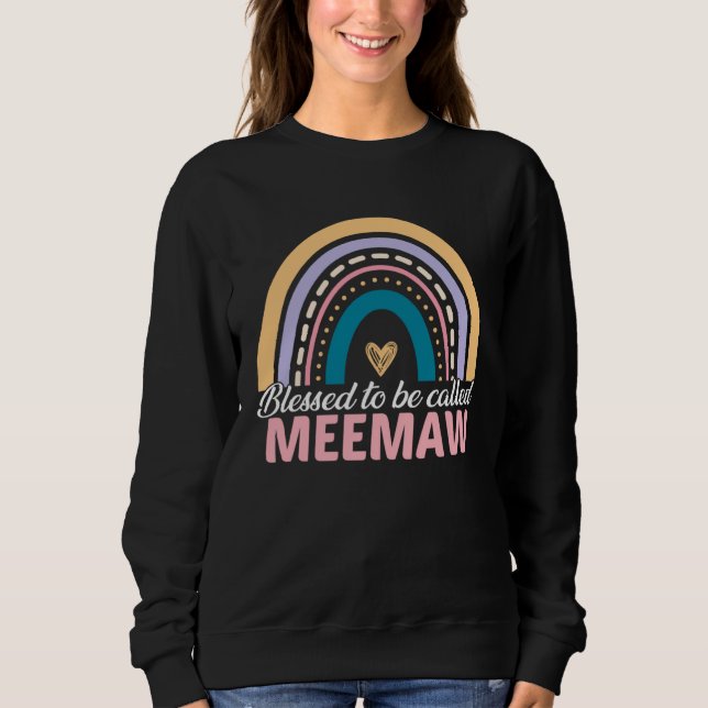 Cute Blessed To Be Called Meemaw Rainbow Mother s  T Shirt (Framsida)