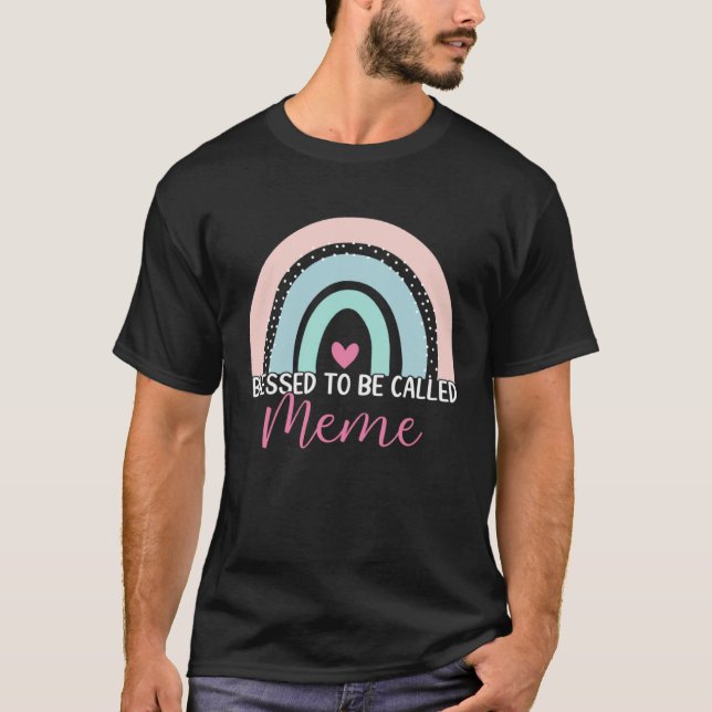 Cute Blessed To Be Called Meme Boho Rainbow Mom Gr T Shirt (Framsida)