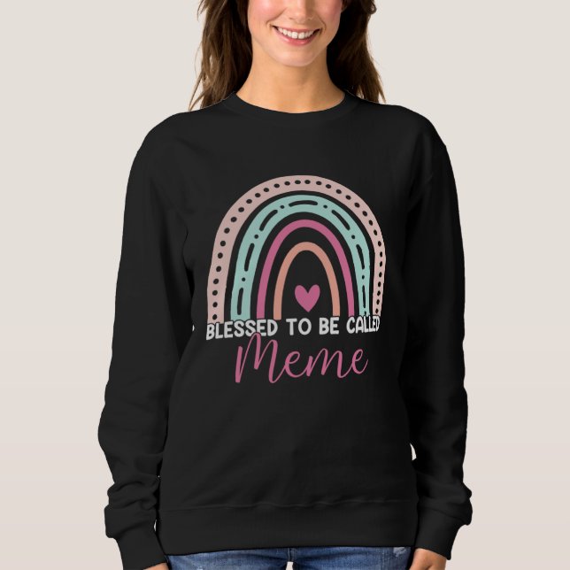 Cute Blessed To Be Called Meme Rainbow Mom Grandma T Shirt (Framsida)