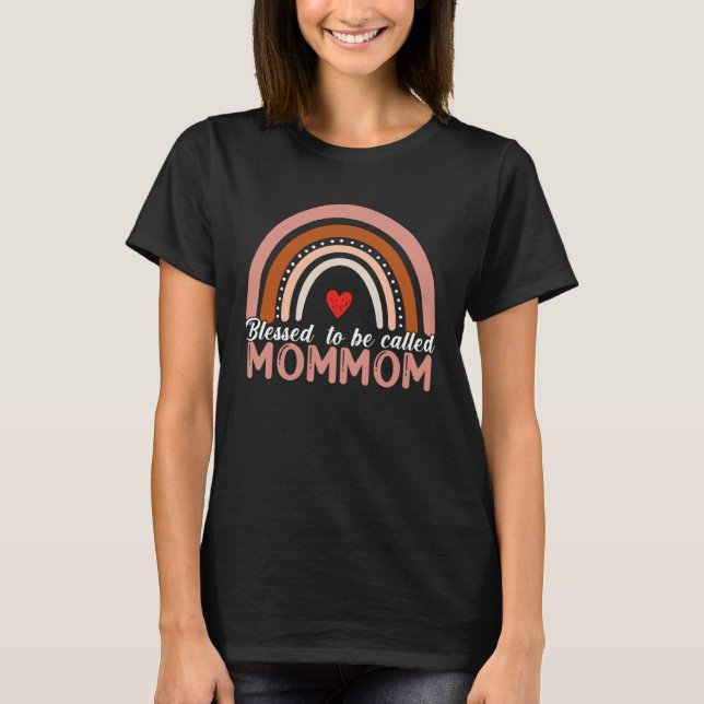 Cute Blessed To Be Called Mommom Rainbow Women Mot T Shirt (Framsida)