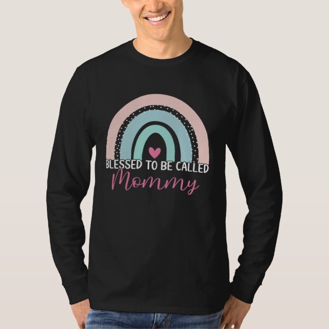 Cute Blessed To Be Called Mommy Boho Rainbow Mom G T Shirt (Framsida)