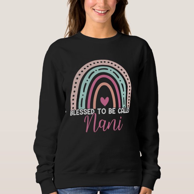Cute Blessed To Be Called Nani Rainbow Mom Grandma T Shirt (Framsida)