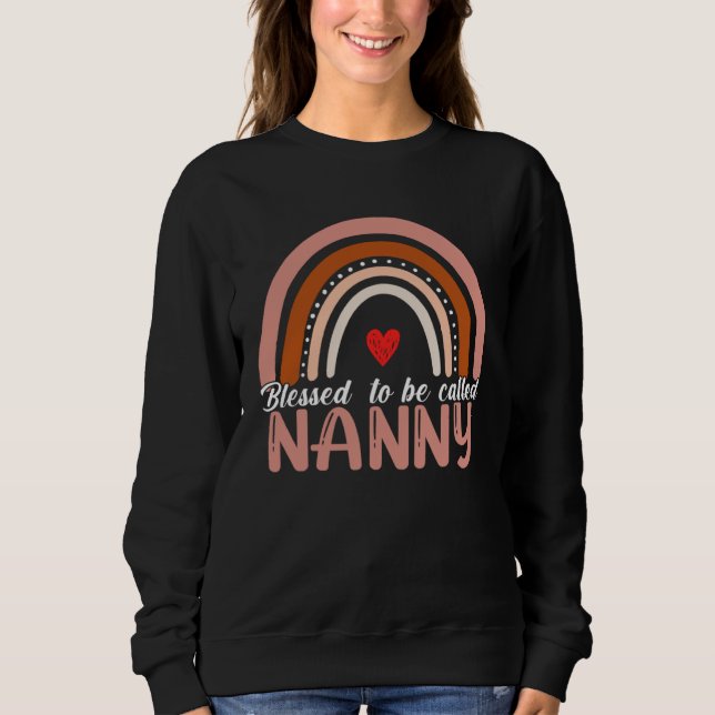 Cute Blessed To Be Called Nanny Rainbow Women Moth T Shirt (Framsida)