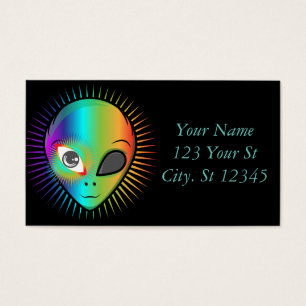 Cute Blinkande Alien Head Thunder_Cove Visitkort