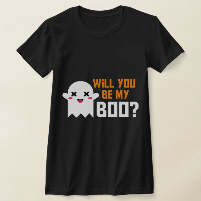 Cute blir du min Boo Ghost Halloween! Kärlek del T Shirt (Laydown)