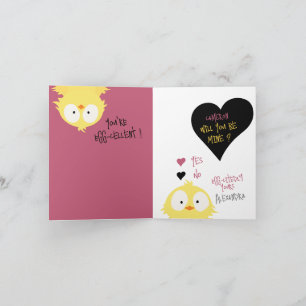 Cute blir du min? Chicken Kärlek + Valentine Helgkort