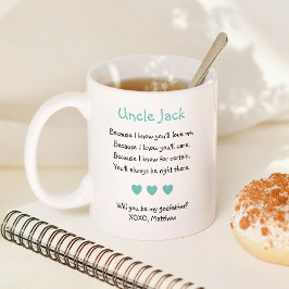 Cute blir du min gudfader Dikt Photo Kaffemugg