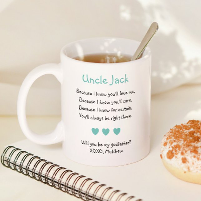 Cute blir du min gudfader Dikt Photo Kaffemugg (Skapare uppladdad)