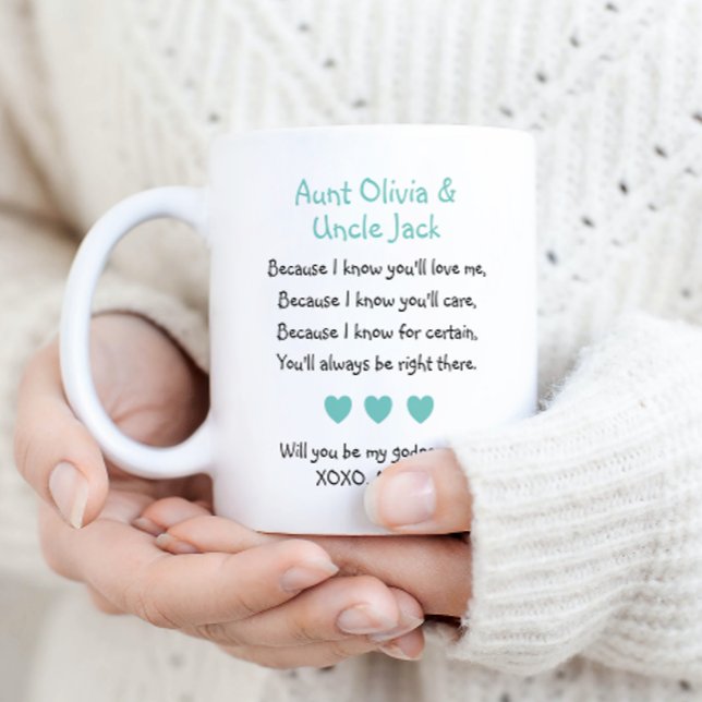 Cute blir du min gudföräldrars Dikt Photo Kaffemugg (Skapare uppladdad)