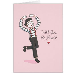 Cute blir Mime, Lusj Valentines day Hälsningskort