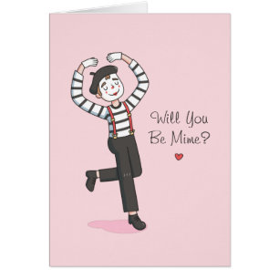 Cute blir Mime, Lusj Valentines day Hälsningskort