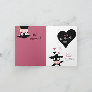 Cute blir Mooo min? Kow Kärlek + Valentine Card Helgkort