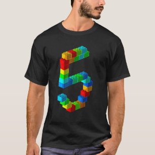 Cute Block Bygger 5:e födelsedag 5 år gamla pojkar T Shirt