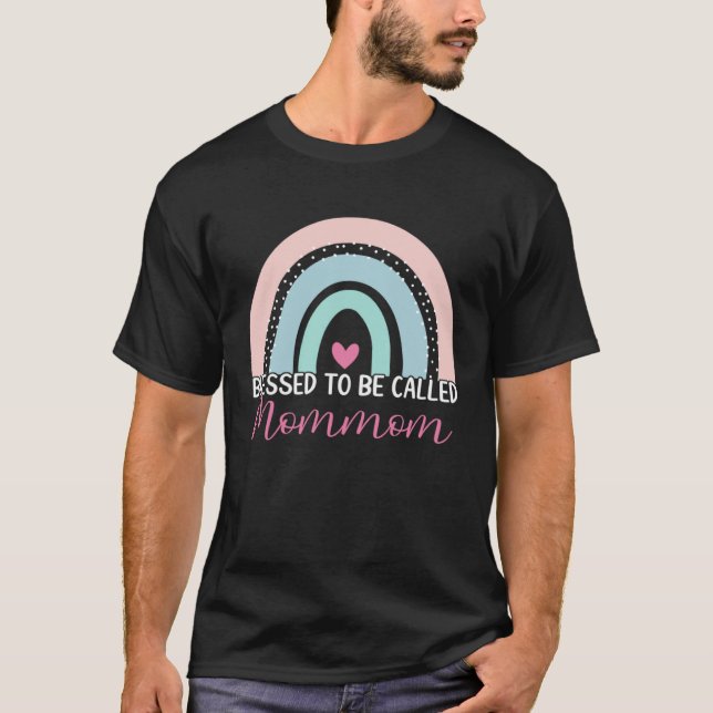 Cute Blomad till Mommom Boho Rainbow Mamma T Shirt (Framsida)