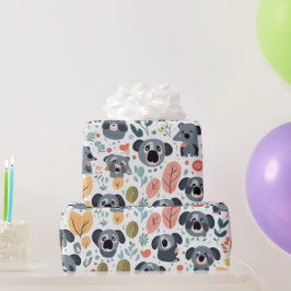 Cute Blomkalas Djur träd Papper Presentpapper