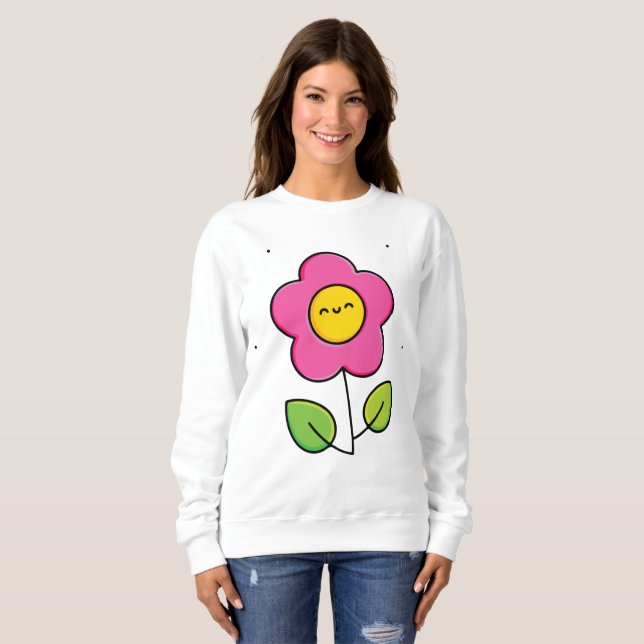 Cute-blomma T Shirt (Hel framsida)