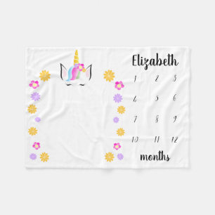 Cute-blomman krona Unicorn Baby Fleecefilt