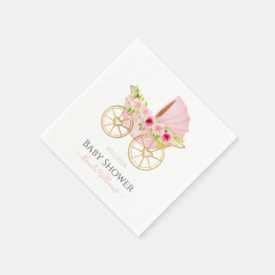 Cute blommigt baby Barnvagn Pappersservett