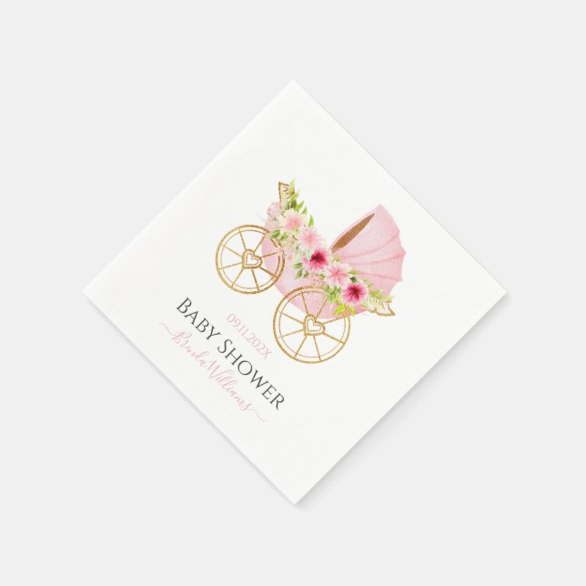 Cute blommigt baby Barnvagn Pappersservett (Hörn)