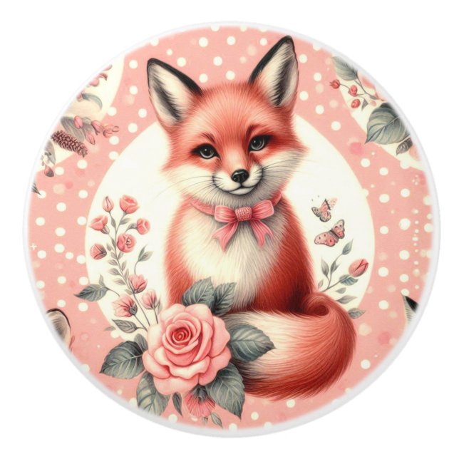 Cute Blommigt Baby Fox Knopp (Framsidan)