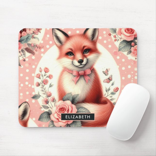 Cute Blommigt Baby Fox Musmatta (Med mus)