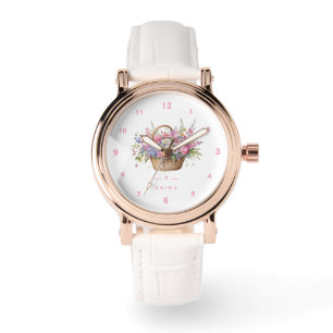 Cute Blommigt basket personlig eWatch Watch Armbandsur