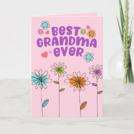 Cute Blommigt Best Grandma Mors dag Kort