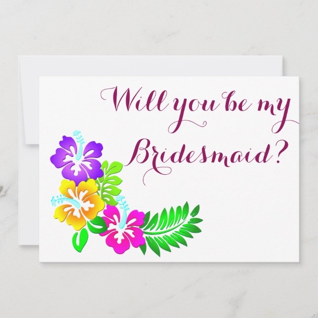 Cute Blommigt, blir du min Bridesmaid Inbjudningar (Framsida)