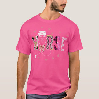 Cute Blommigt Blue Coquette Bow Stethoscope Nurse T Shirt