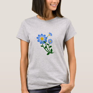 Cute Blommigt Blue Vår Flower T-Shirt