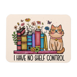Cute Blommigt Bokar och katt Magnet