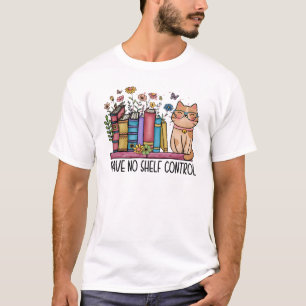 Cute Blommigt Bokar och katt T Shirt