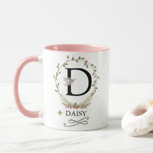 Cute Blommigt Brev D Monogram Mugg