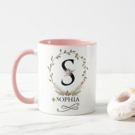 Cute Blommigt Brev S Monogram Mugg