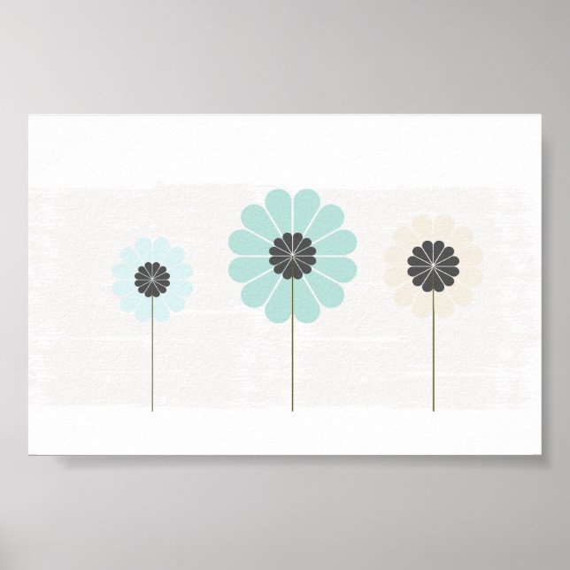 Cute Blommigt Bröllop Baby Nursery Poster (Framsidan)
