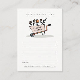 Cute  Blommigt Cart Advice for Morsa Baby Shower Tilläggskort