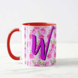 Cute Blommigt Coffee Mugg med vackra Rosa Flowers