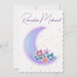 Cute Blommigt Crescent Islamic Ramadan Mubarak Julkort