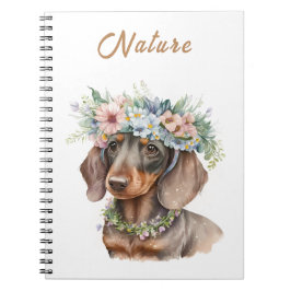 Cute Blommigt Dachshund Hund fotopatbok för bärbar Anteckningsbok