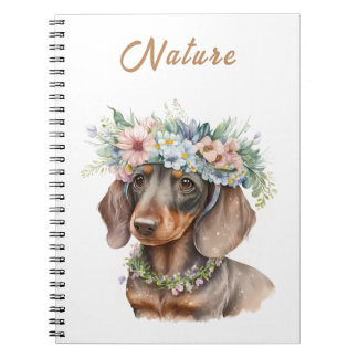 Cute Blommigt Dachshund Hund fotopatbok för bärbar Anteckningsbok